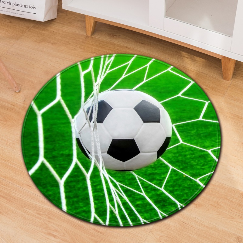 Commercial Printing & Packaging Pvt Ltd - Futbol Temalı Yuvarlak Halı Spor Tarzı